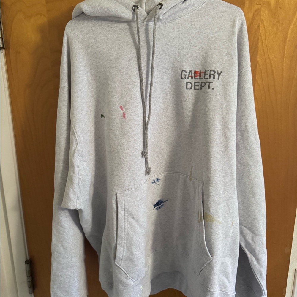 Gallery Dept. Light Gray Hoodie with Logo